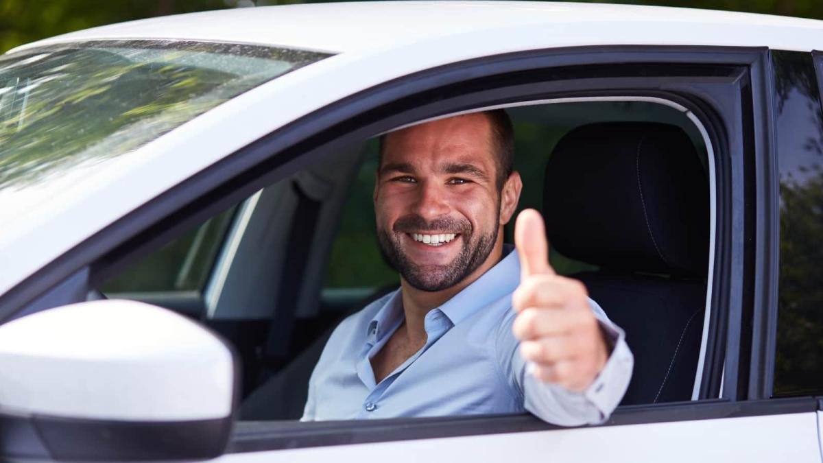 A happy foreign driver In Costa Rica