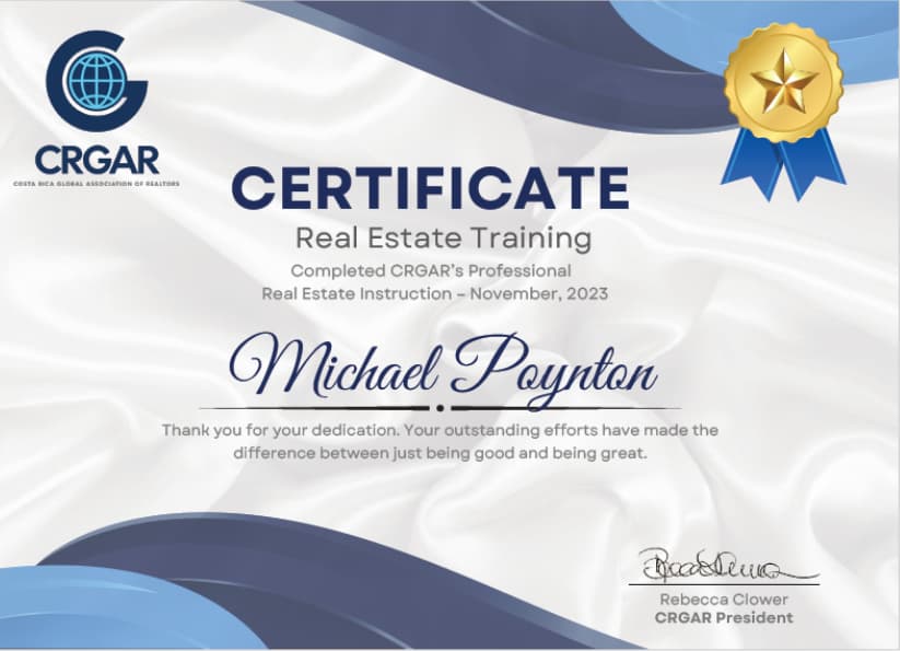 CRGAR Certificate of Real Estate Training Michael Poynton